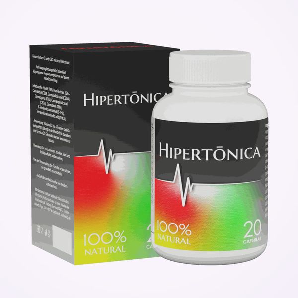 Hipertónica en bote blanco con un electrocardiograma dibujado, delante de su caja negra, roja y verde