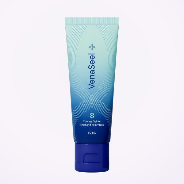 Tubo de VenaSeel en degradado de azul claro a azul intenso, con un copo de nieve, 50 ml y tapón azul